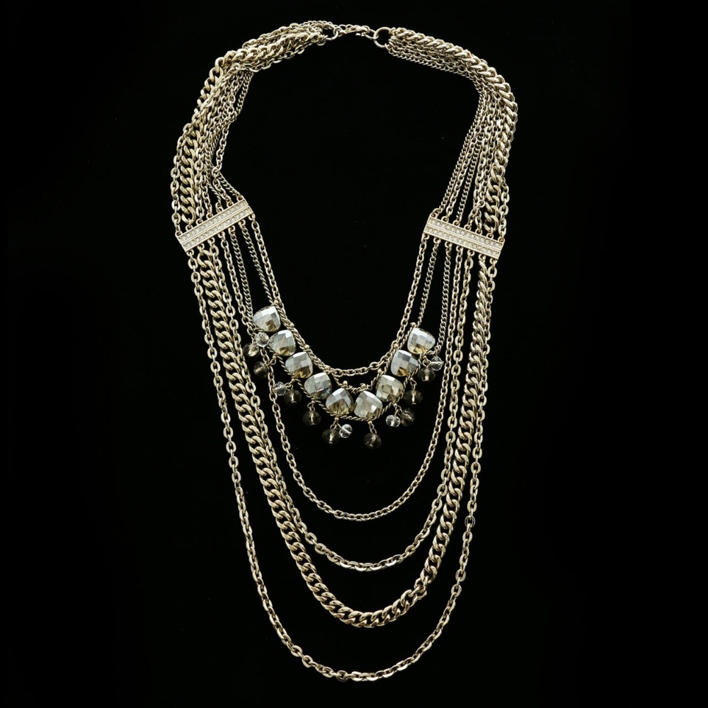 Luxury Crystal Necklace Gold NWOT